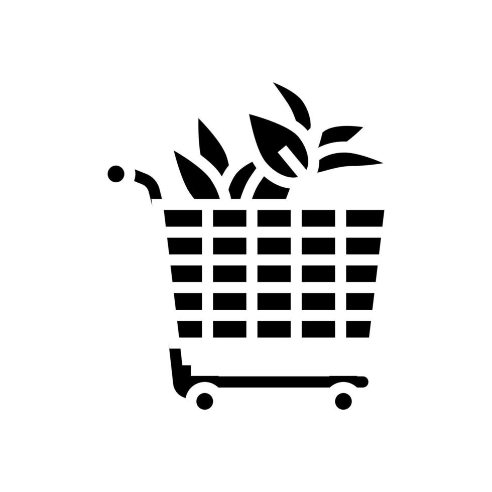comprando planta na ilustração vetorial de ícone de glifo de loja floral vetor
