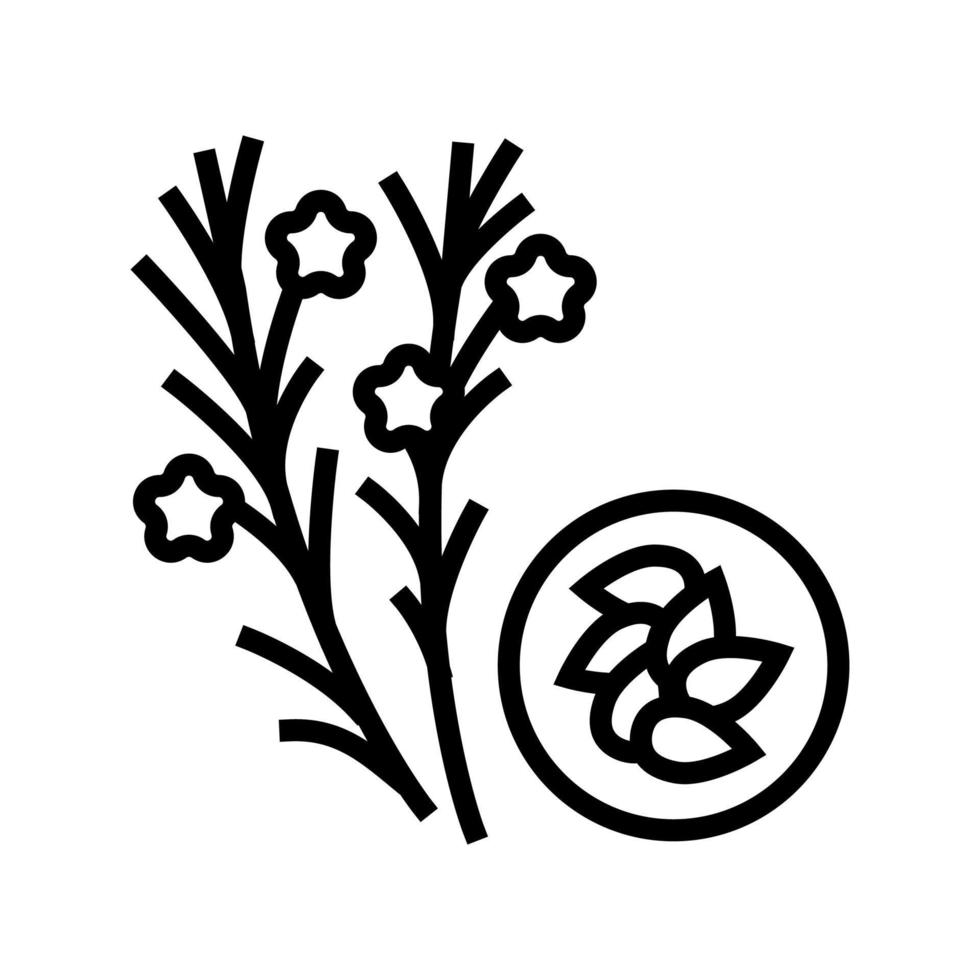 ilustração vetorial de ícone de linha de grão de linho vetor