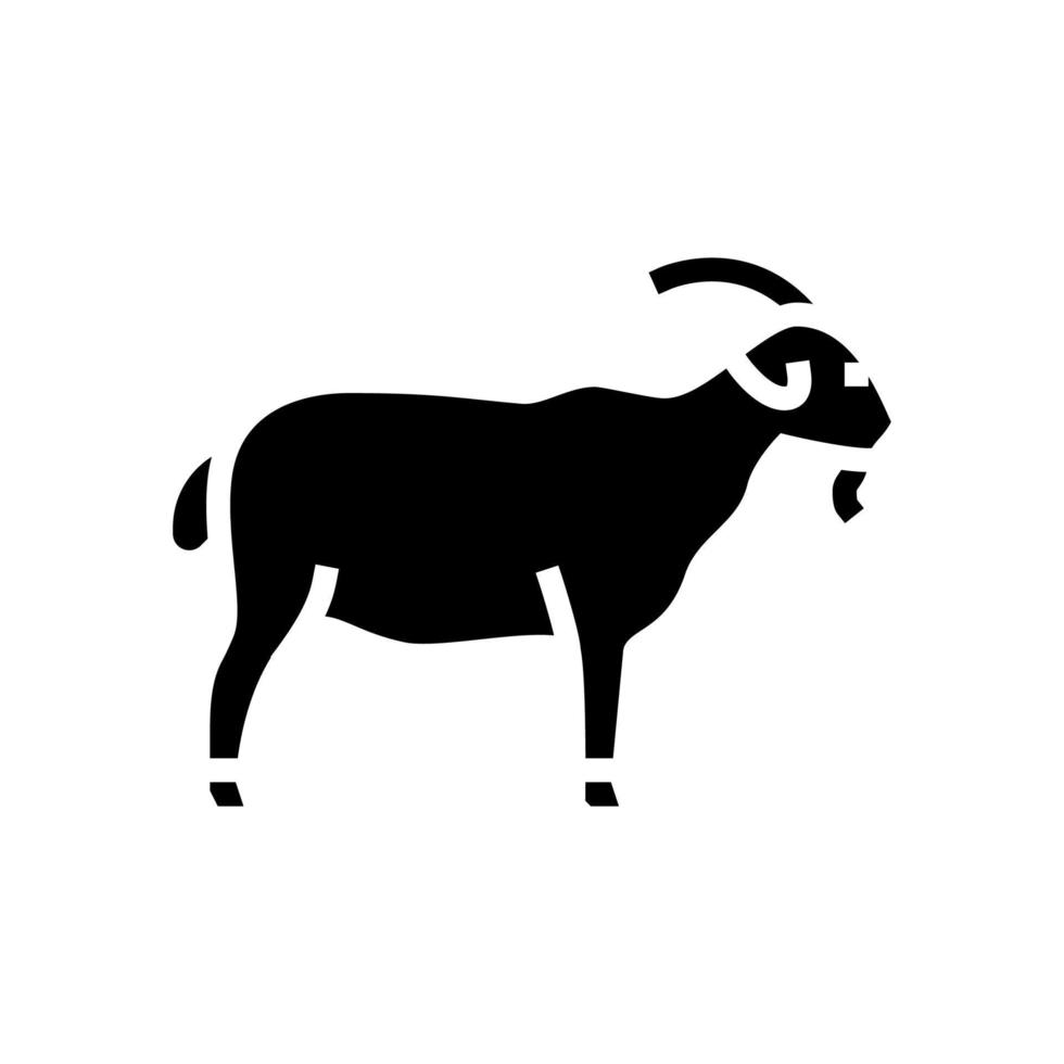 ilustração vetorial de ícone de glifo de animais domésticos de cabra vetor