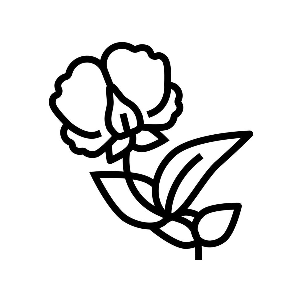 ilustração em vetor ícone de linha de ervilhas de plantas com flores