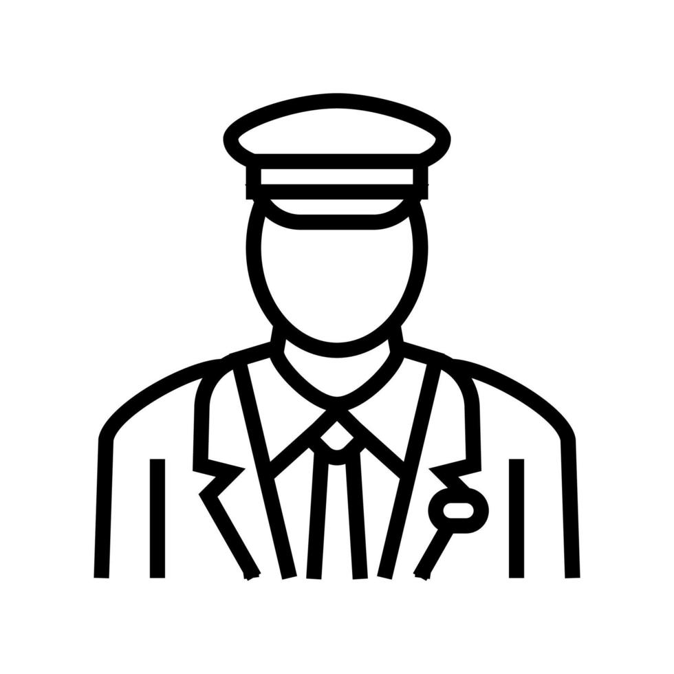 ilustração vetorial de ícone de linha de escola de voo piloto vetor