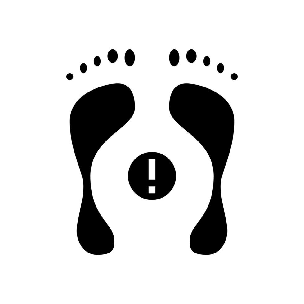 ilustração vetorial de ícone de glifo de pés de deformidade postural vetor