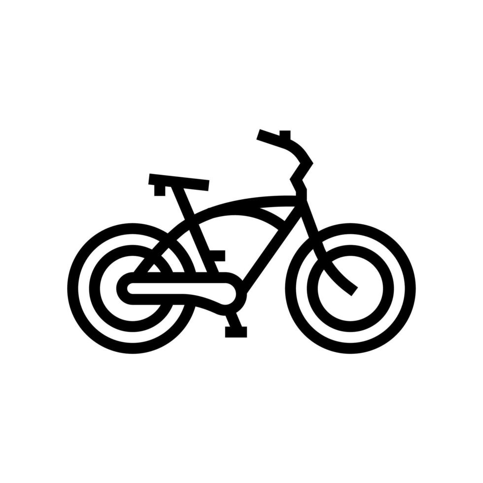 ilustração vetorial de ícone de linha de bicicleta cruzador vetor