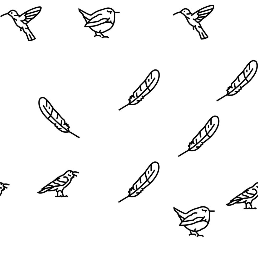 animal voador de pássaro com padrão sem emenda de vetor de penas