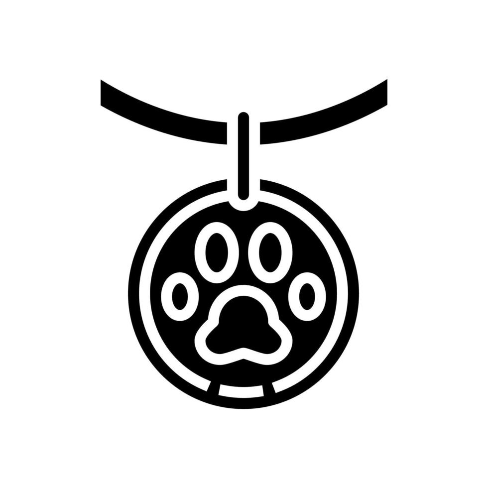 ilustração vetorial de ícone de glifo de animal de estimação morto de medalhão vetor