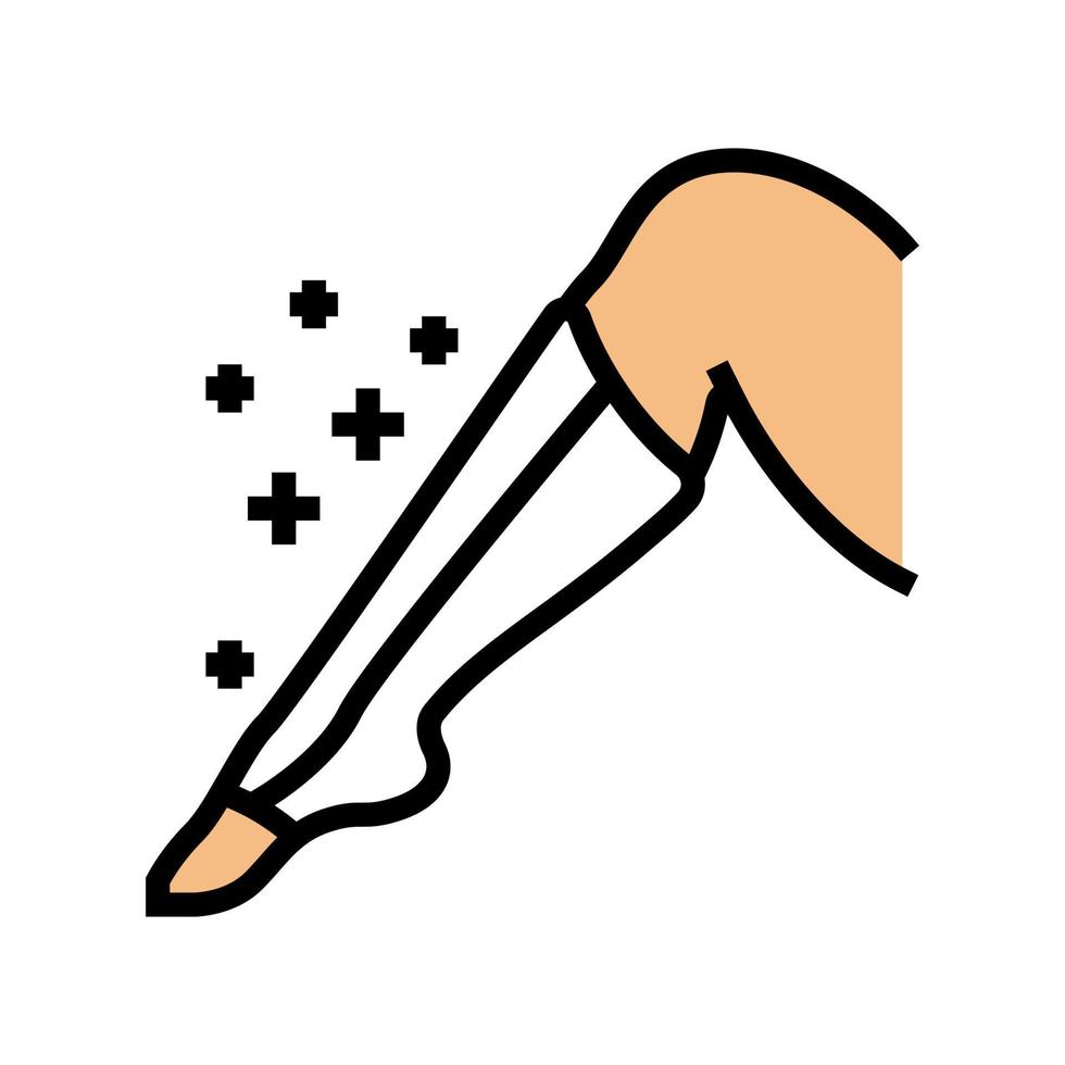 ilustração em vetor ícone de cor de tratamento de saúde de curativo de perna