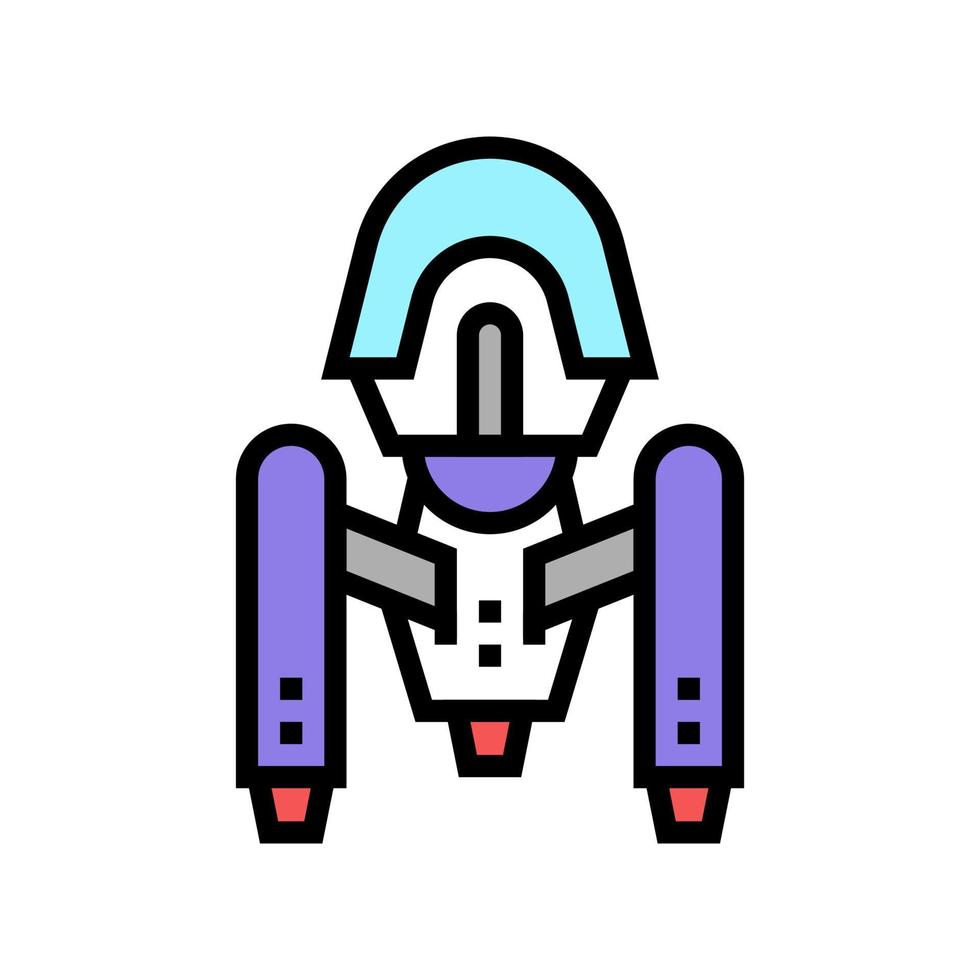 ilustração vetorial de ícone de cor de nave alienígena espacial vetor