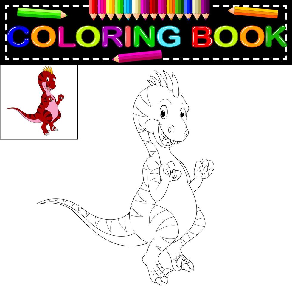 livro de colorir dinossauro vetor