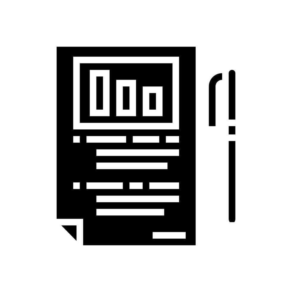 ilustração em vetor ícone glifo de relatório de negócios