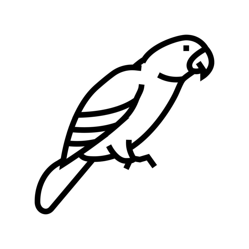 ilustração vetorial de ícone de linha de animal de estimação de pássaro papagaio vetor