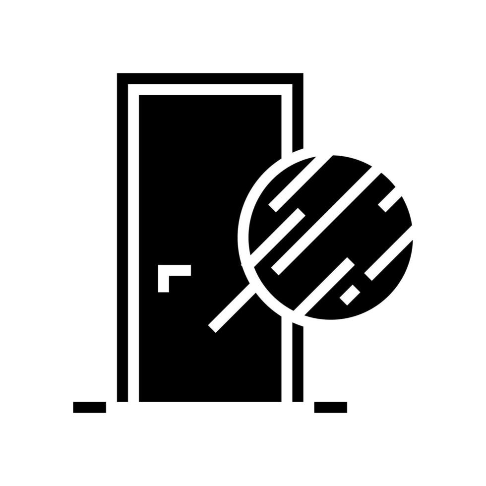 ilustração em vetor de ícone de glifo de porta de material metálico