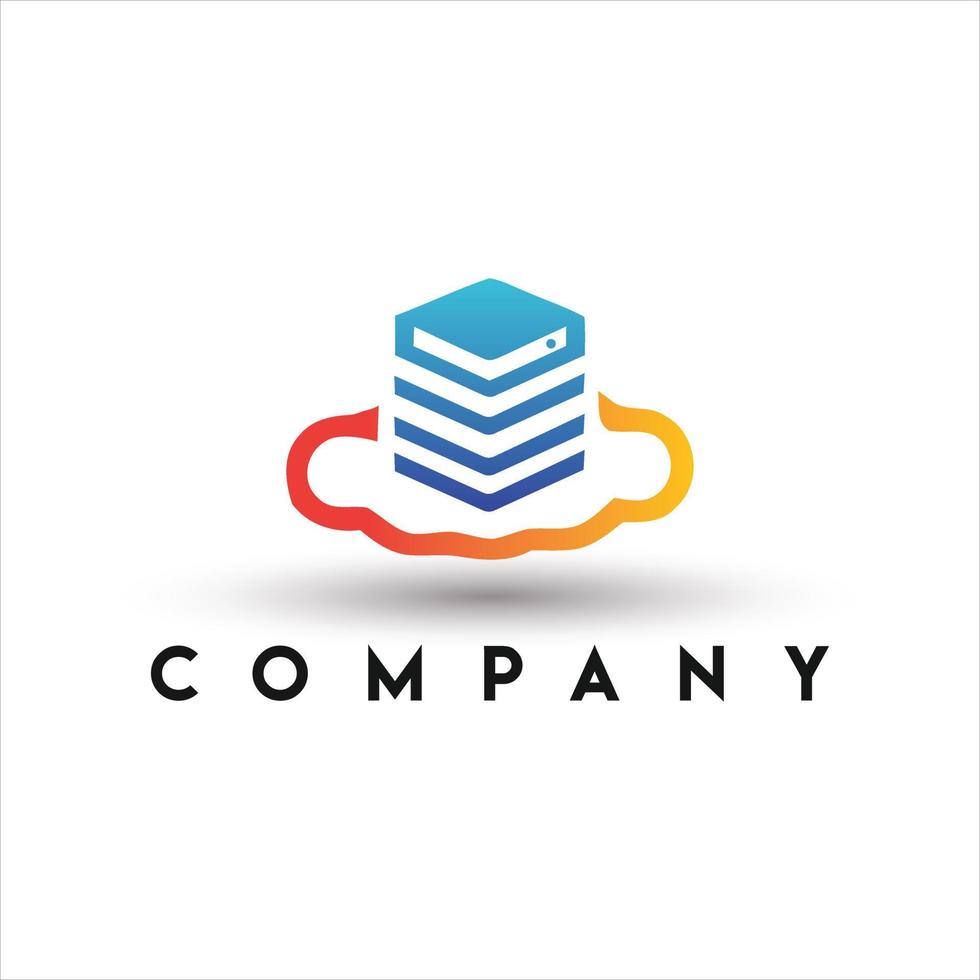 logotipo de dados em nuvem. logotipo de computação em nuvem vetor