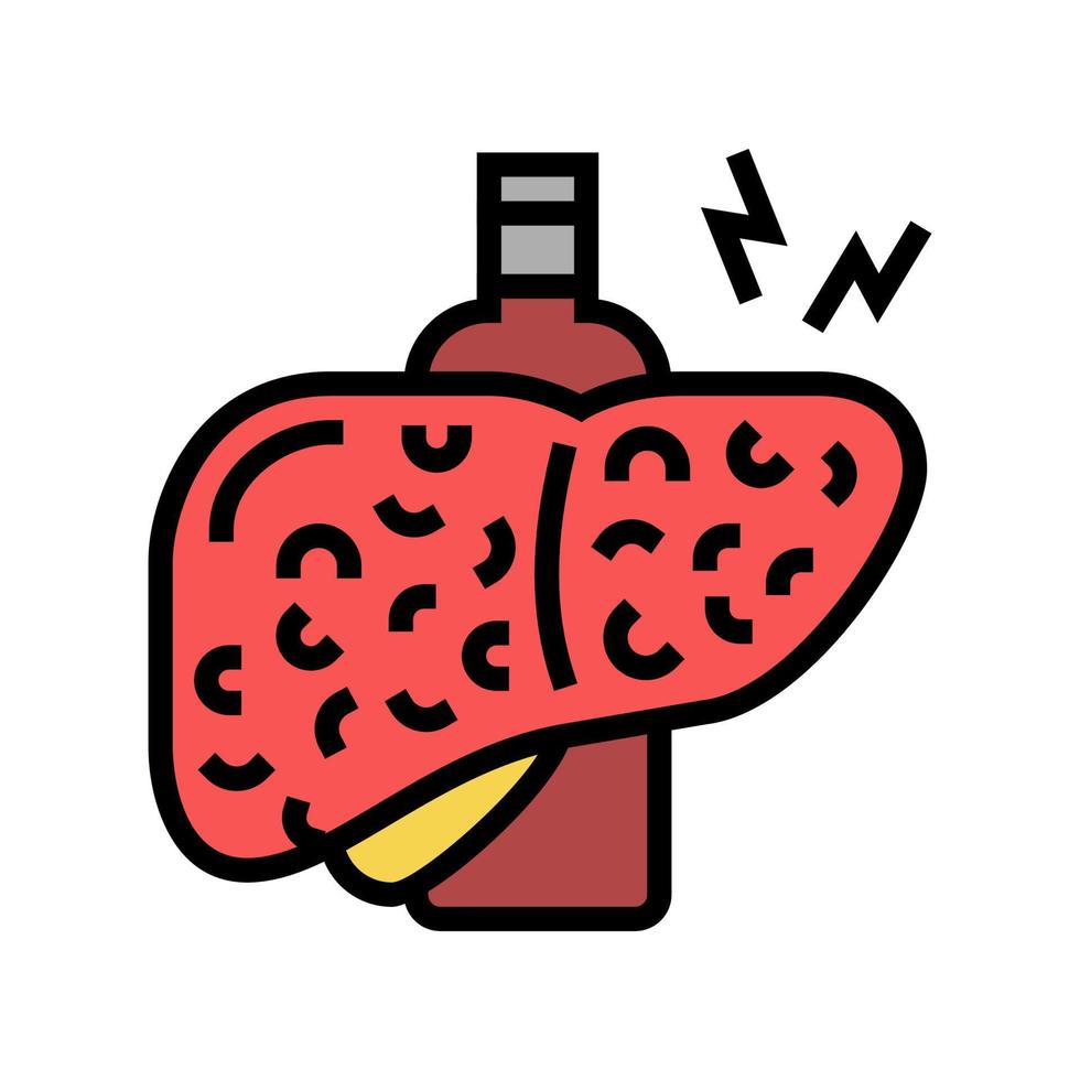 ilustração em vetor ícone de cor de hepatite cirrose