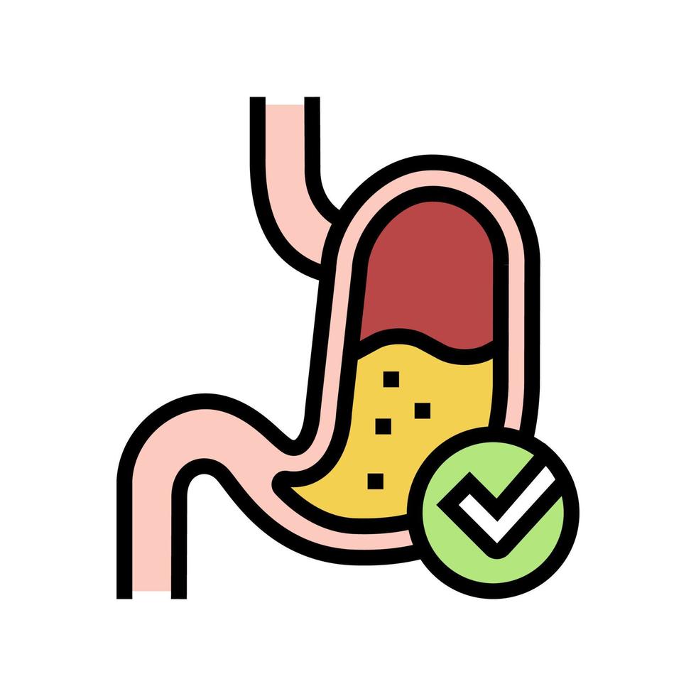 ilustração em vetor de ícone de cor do sistema de digestão de trabalho normal