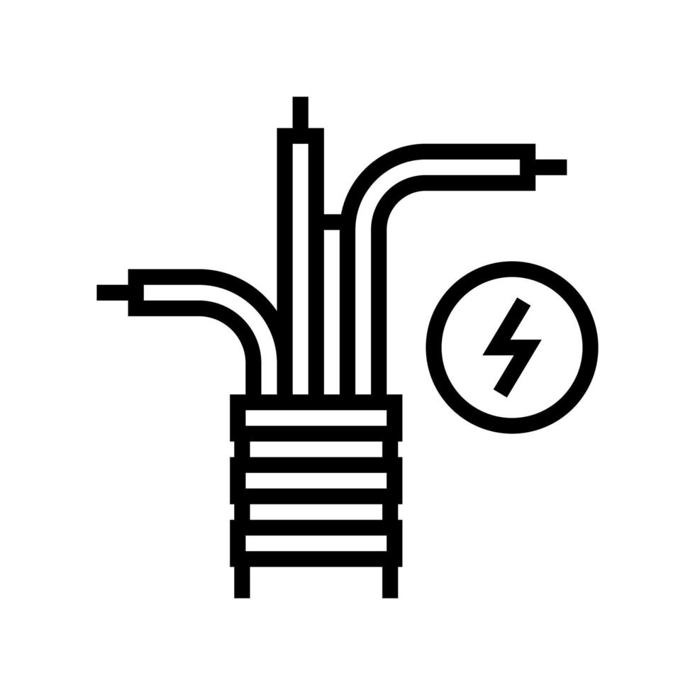 ilustração em vetor ícone de linha de cabo de eletricidade