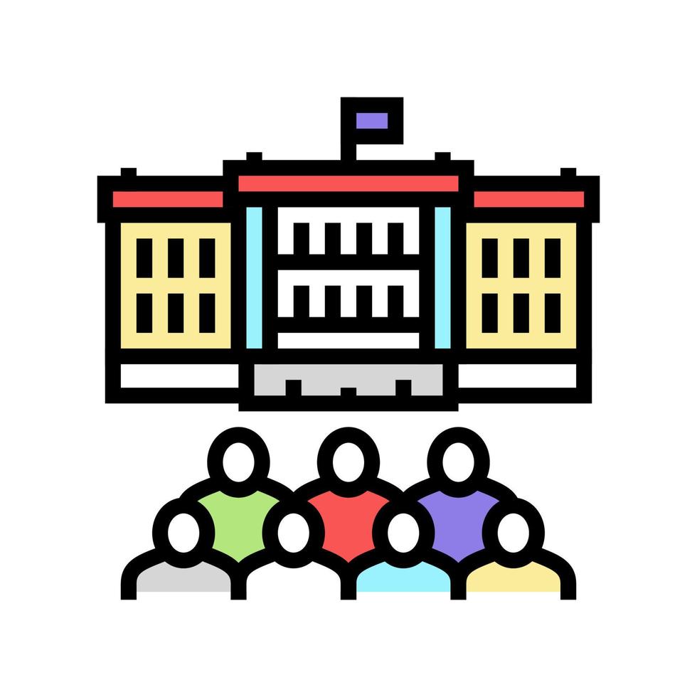 ilustração vetorial de ícone de cor de prédio do governo vetor