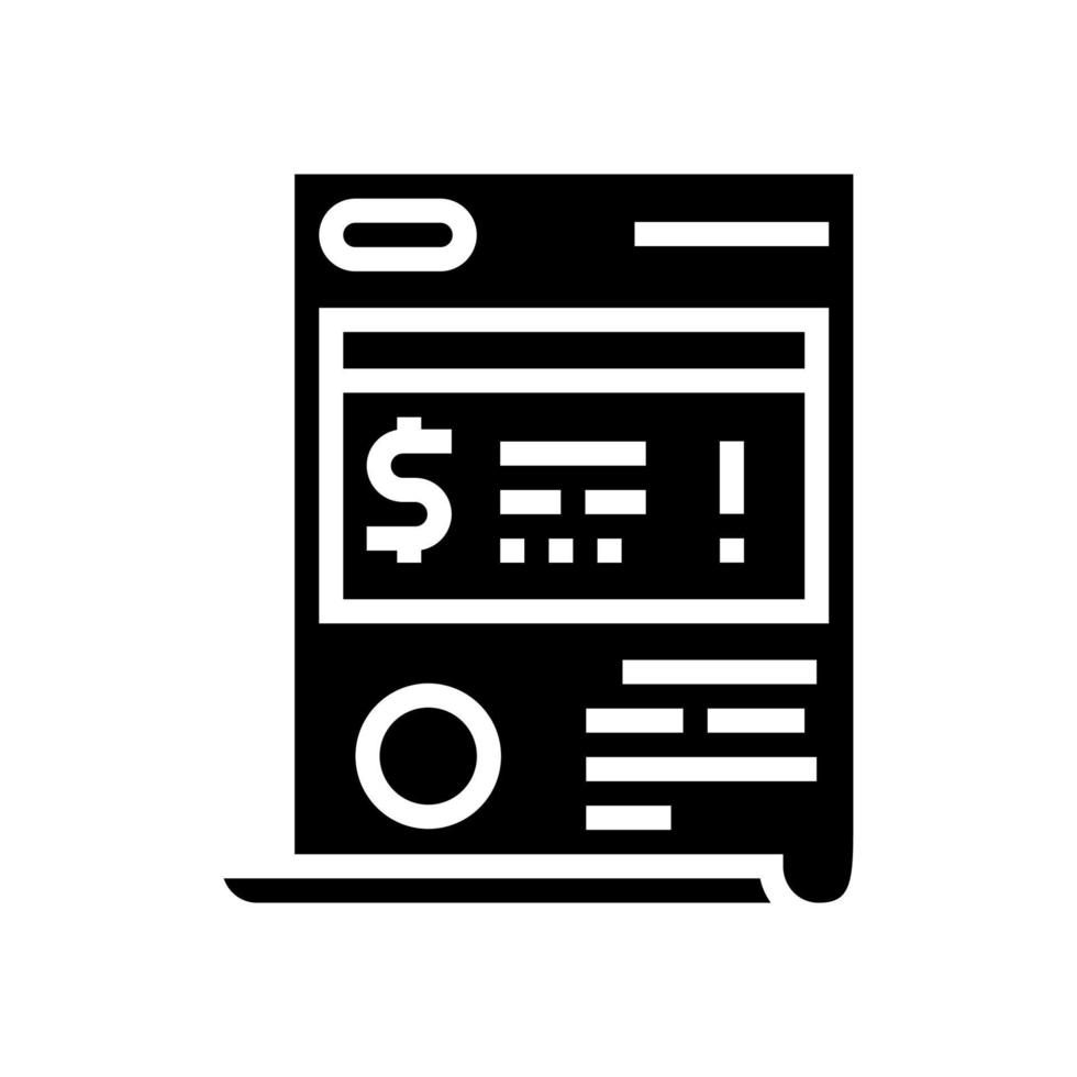 ilustração em vetor ícone de glifo de dicionário de lei de penalidade