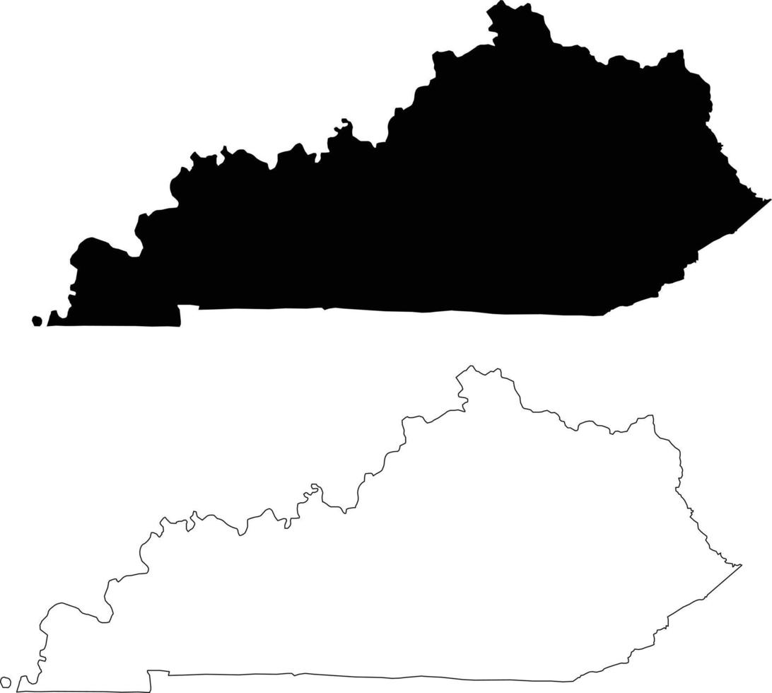 mapa do ícone de kentucky em fundo branco. sinal do estado de Kentucky. símbolo de contorno do mapa do estado de kentucky. estilo plano. vetor