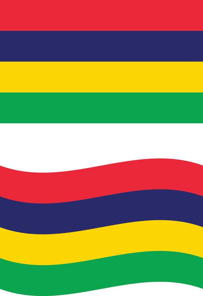 bandeira de Maurícia original e simples sobre fundo branco. bandeira das Maurícias. acenando a bandeira das Maurícias. estilo plano. vetor
