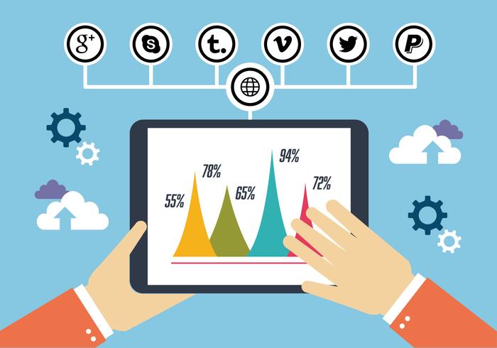 Fundo de Vector de Marketing Digital Plano Gratuito