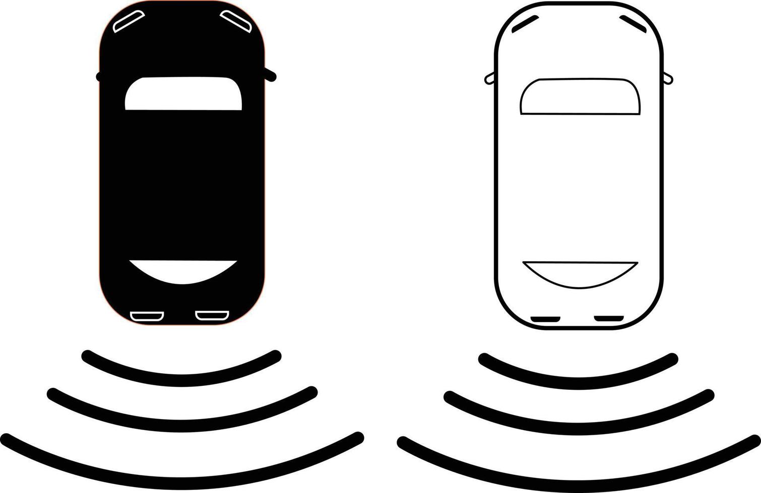 ícone de câmera de backup de carro em fundo branco. ícone do carro com câmera de backup. estilo plano. vetor