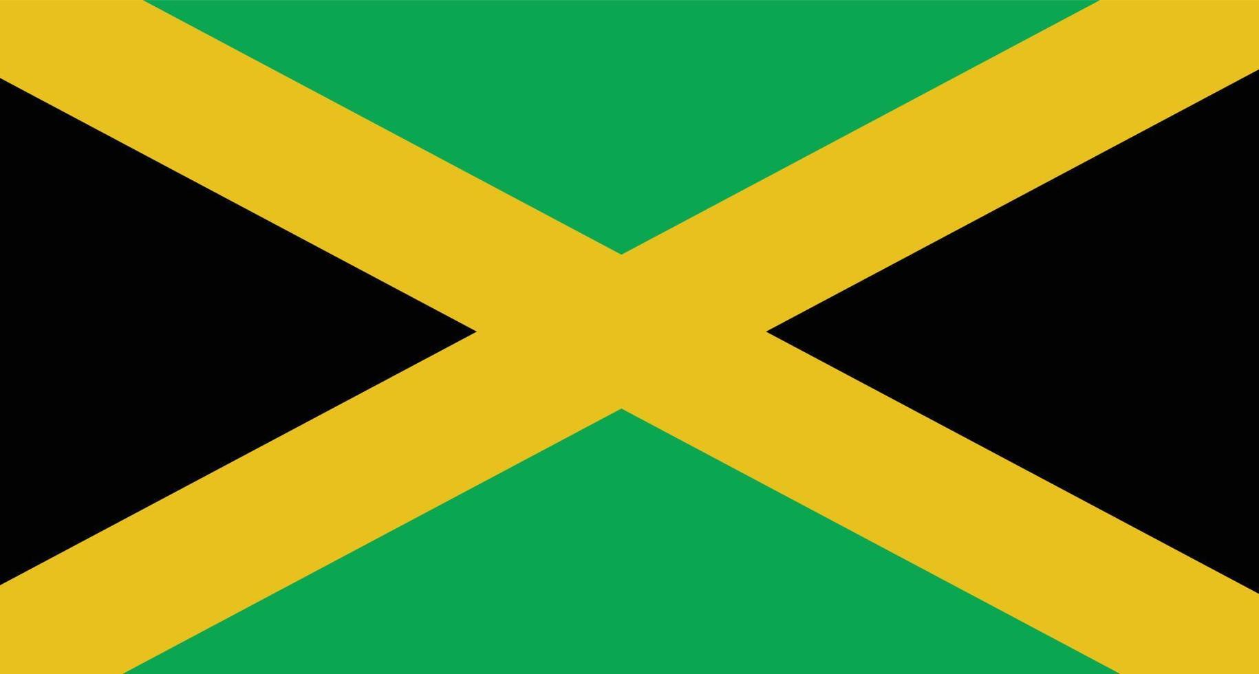 bandeira da jamaicana em fundo branco. jamaica bandeira nação país reggae. vetor