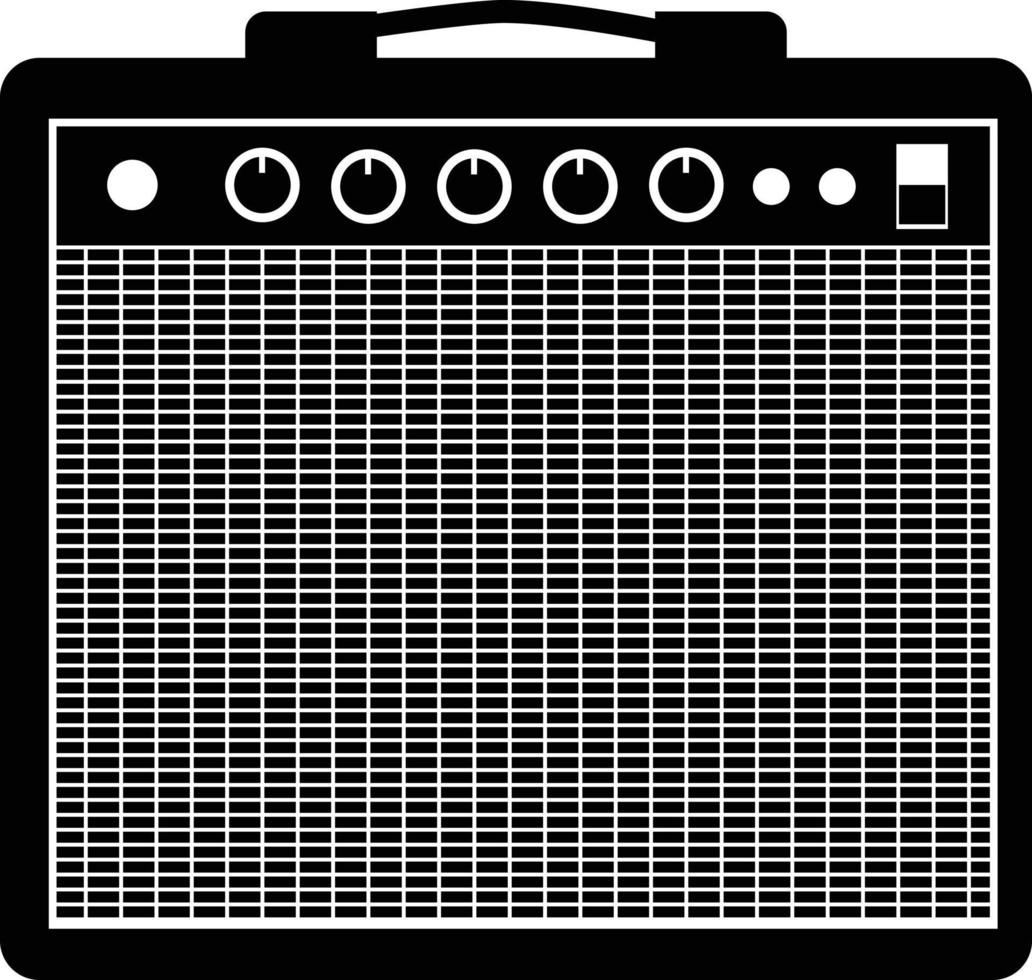 ícone de amplificador de guitarra em fundo branco. sinal de amplificador. símbolo de amplificador de guitarra. estilo plano. vetor