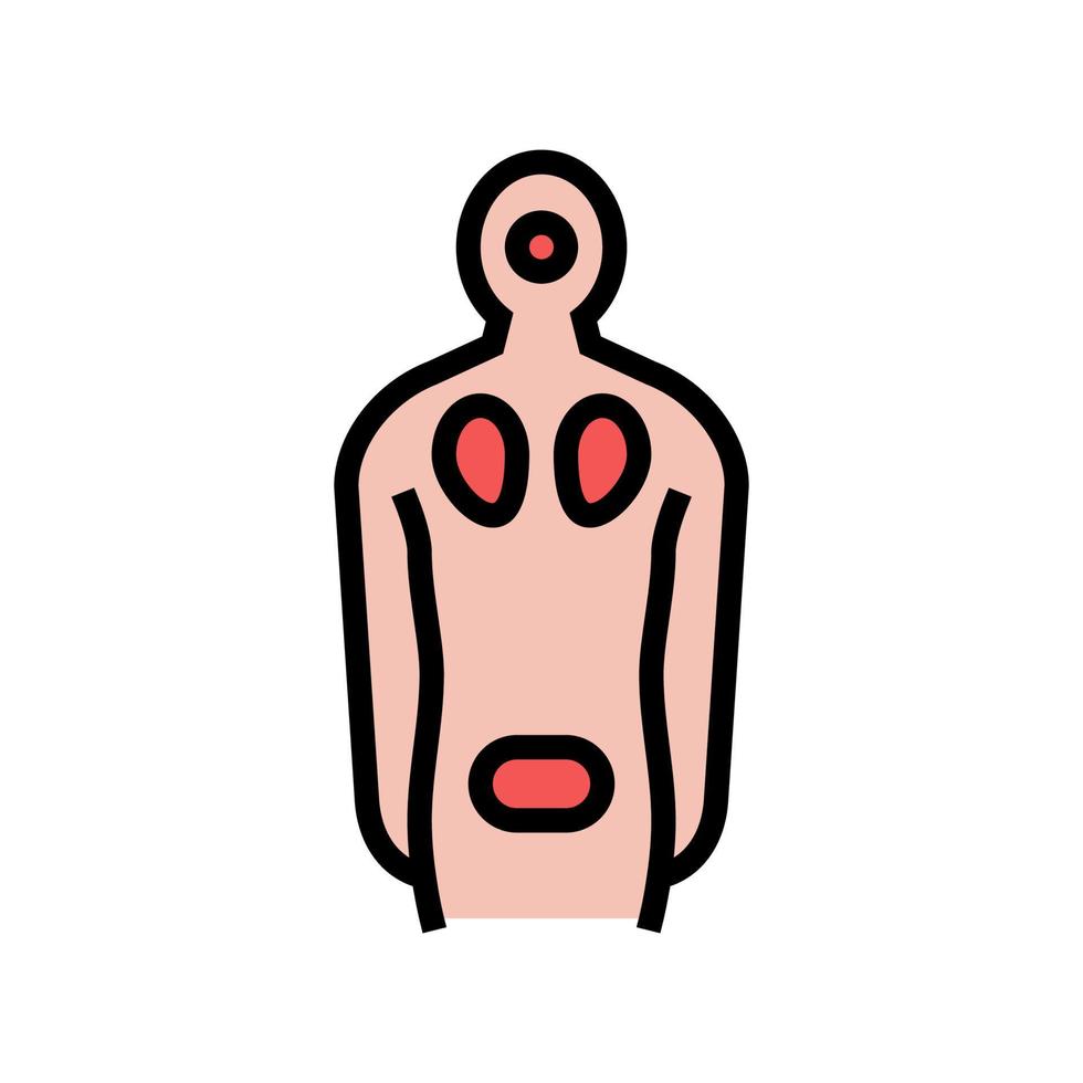 ilustração em vetor ícone de cor de doença de úlceras de decúbito