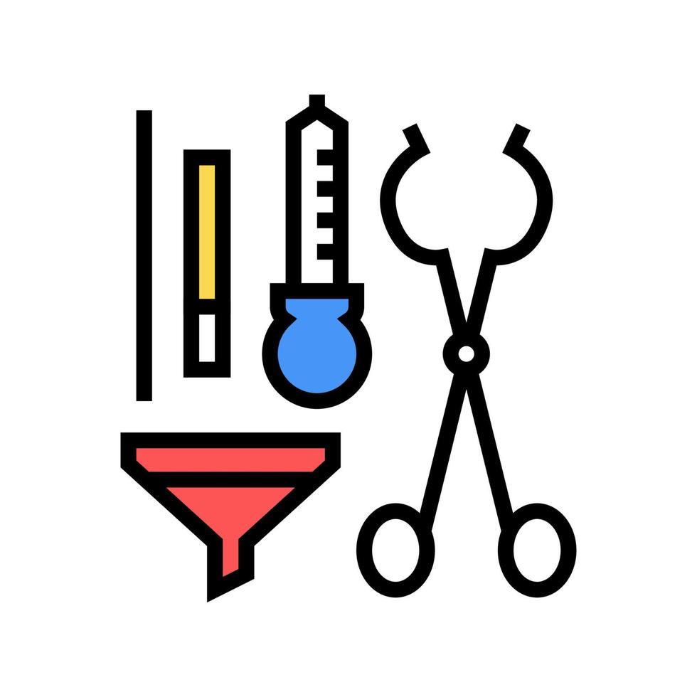 pinças de funil conta-gotas ferramentas de cor ícone vetor ilustração isolada