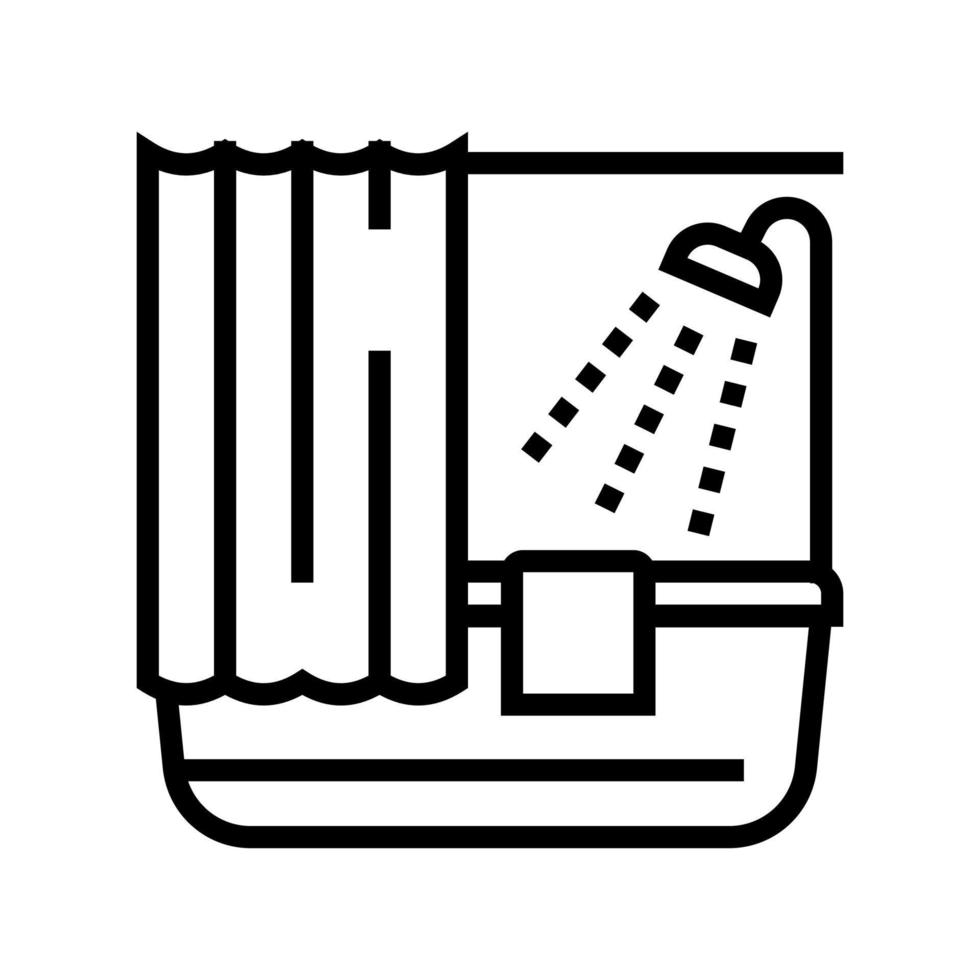 ilustração vetorial de ícone de linha de motel de chuveiro vetor
