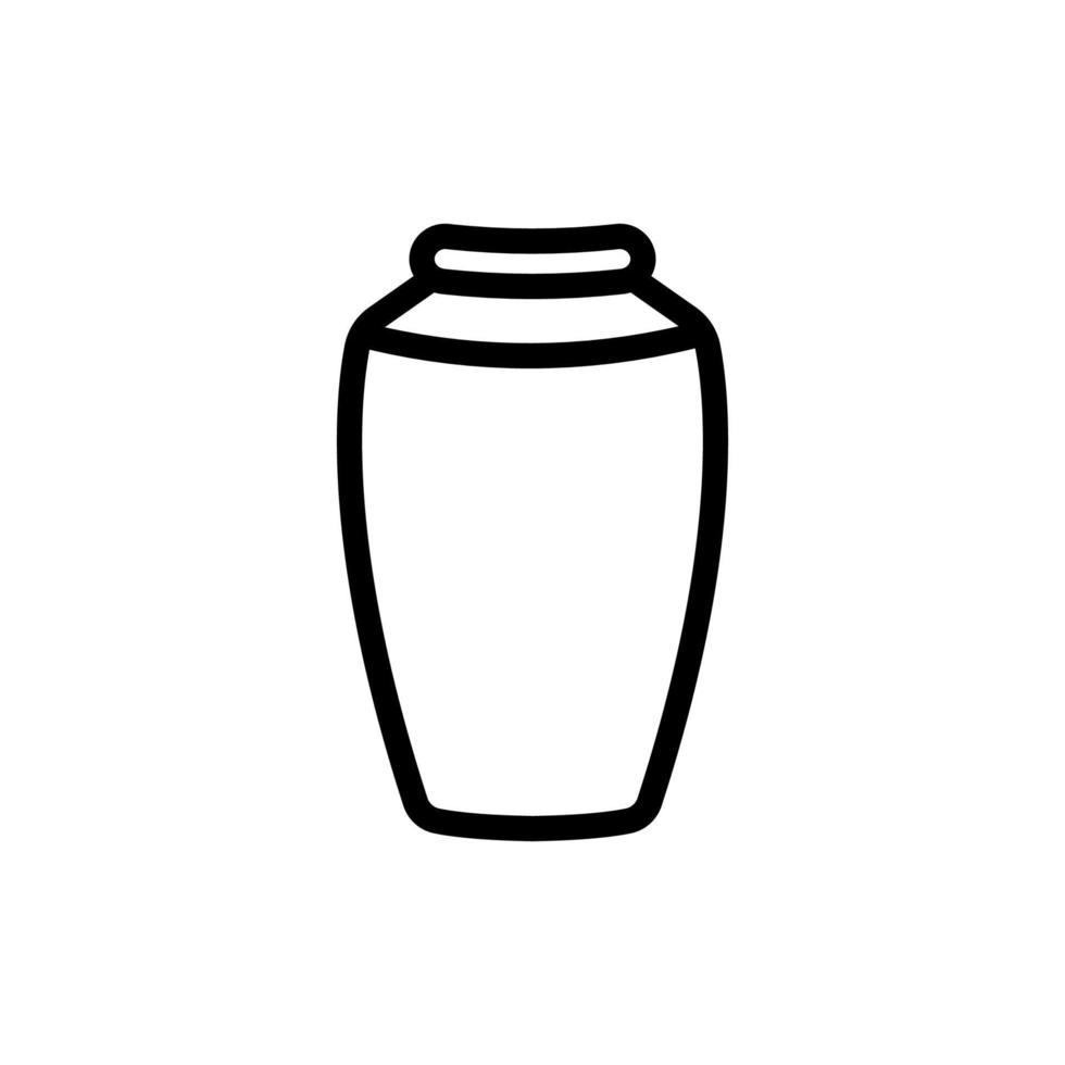 ilustração de contorno de vetor de ícone de vaso de pescoço baixo