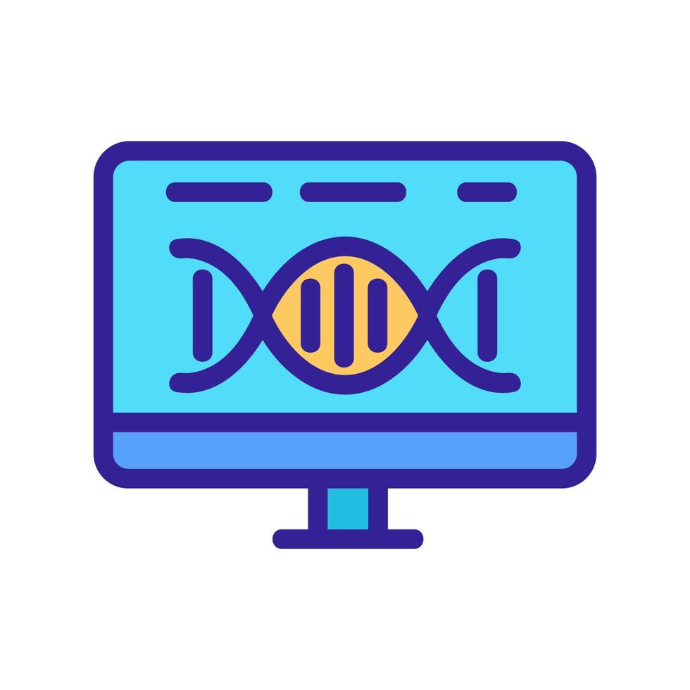 vetor de ícone de monitor de DNA. ilustração de símbolo de contorno isolado