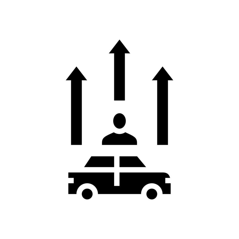 ilustração em vetor de ícone de glifo de curso de melhoria de motorista maduro
