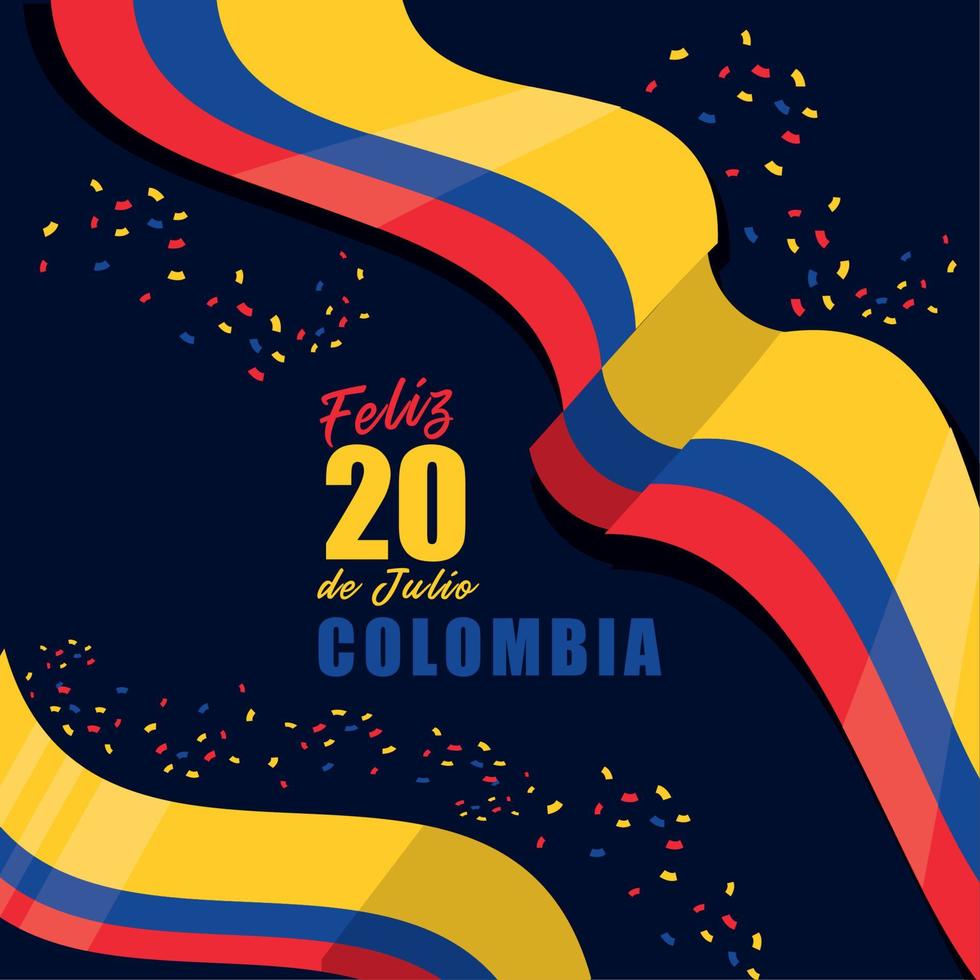 cartão do dia da independência da colômbia vetor