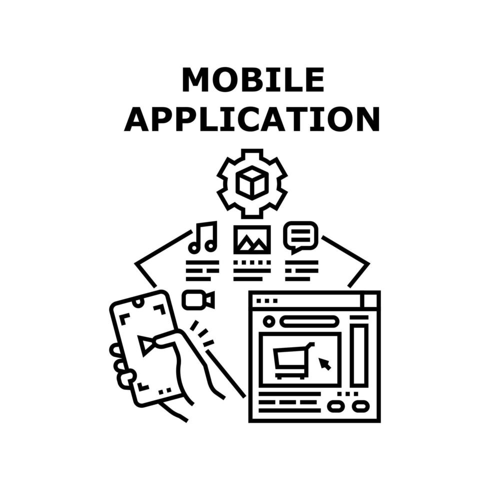 ilustração vetorial de ícone de aplicativo móvel vetor