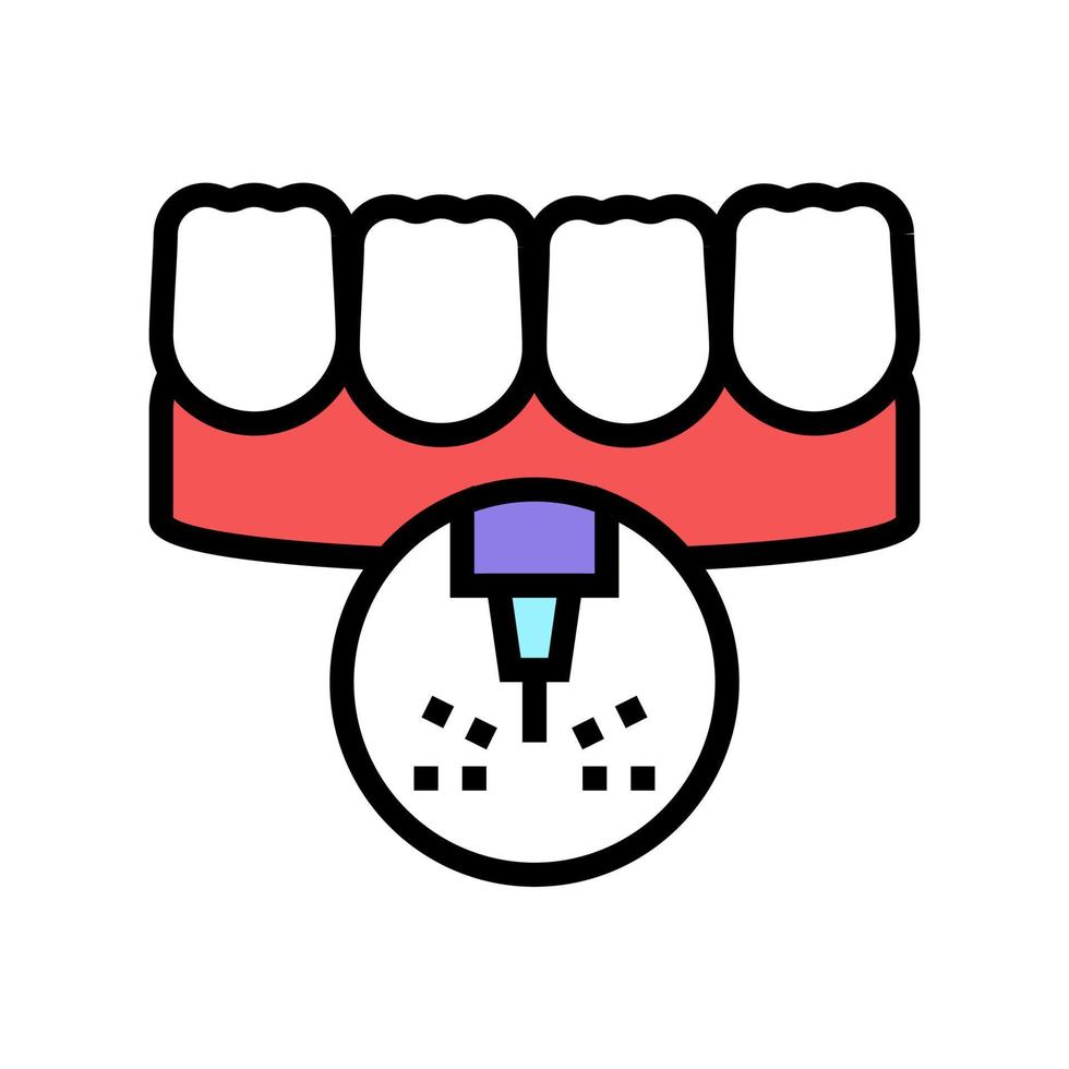 ilustração em vetor ícone de cor de tratamento a laser de dentes de estomatologia