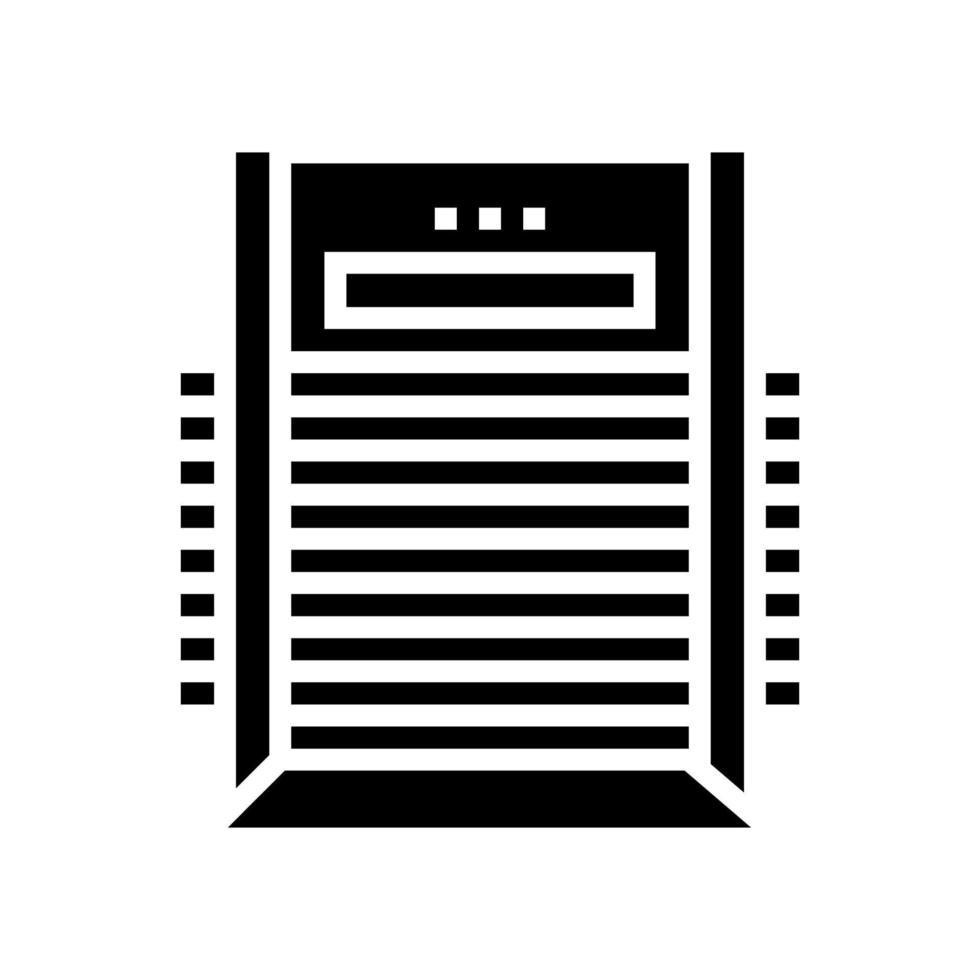 ilustração vetorial de ícone de glifo de máquina de secador de folheado vetor