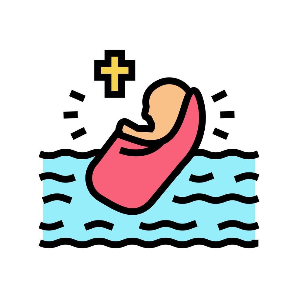ilustração em vetor ícone de cor do cristianismo de batismo