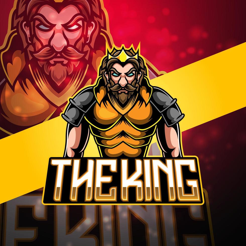 design de logotipo de mascote king esport vetor