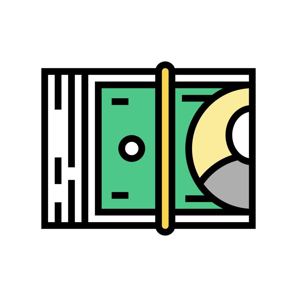 notas de dinheiro para jogador em ilustração vetorial de ícone de cor de videogame vetor