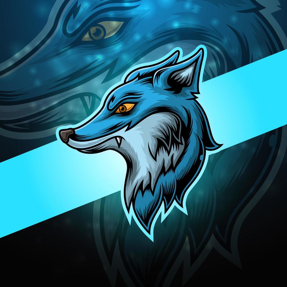 design de logotipo de mascote fox esport vetor