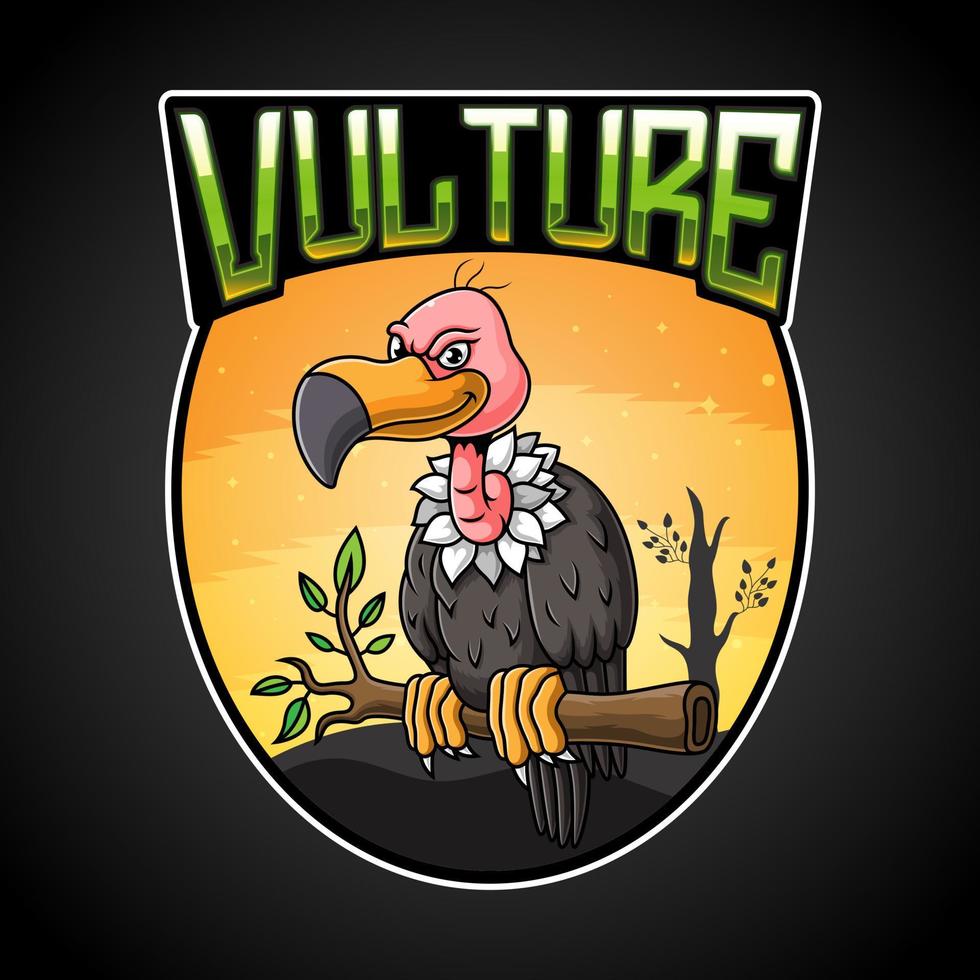 ilustração de mascote de logotipo de abutre vetor