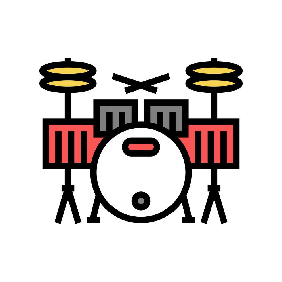 ilustração em vetor ícone de cor de instrumento de ritmo de bateria