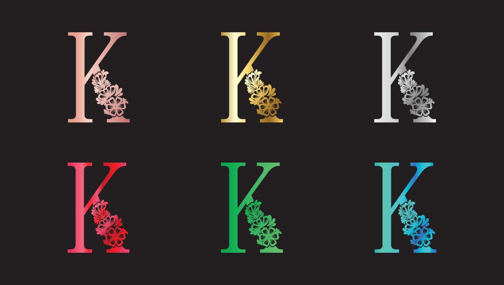letra k logotipo de gradientes coloridos vetor