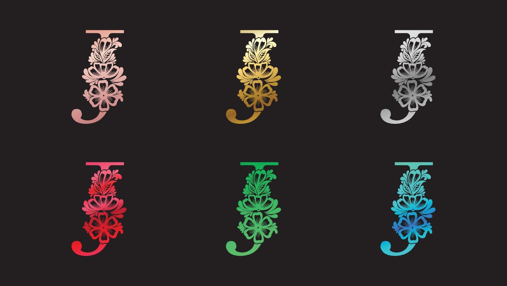 letra j logotipo de gradientes coloridos vetor