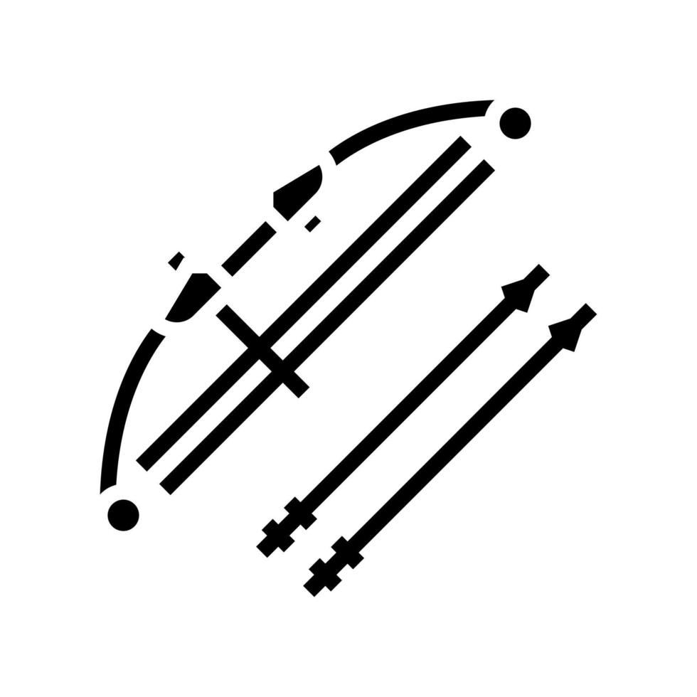 ilustração vetorial de ícone de glifo de arco e flechas vetor