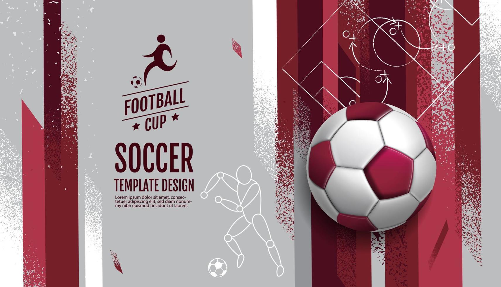 design de modelo de layout de futebol, futebol, tom magenta roxo, fundo esportivo vetor