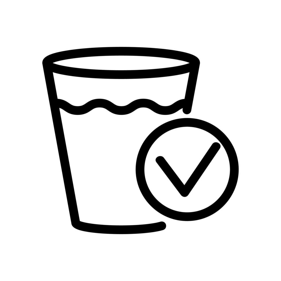 água limpa no vetor de ícone de vidro. ilustração de símbolo de contorno isolado