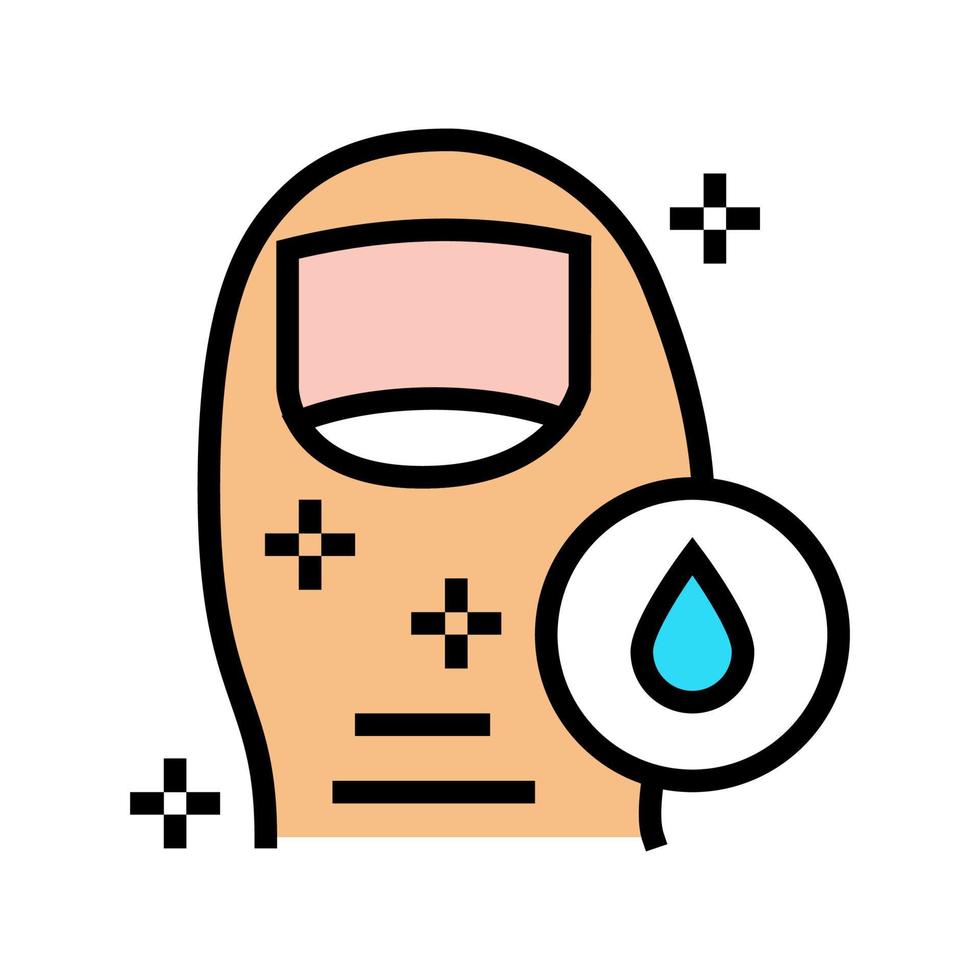 unha do dedo do pé limpa saudável, ilustração vetorial de ícone de cor de higiene vetor