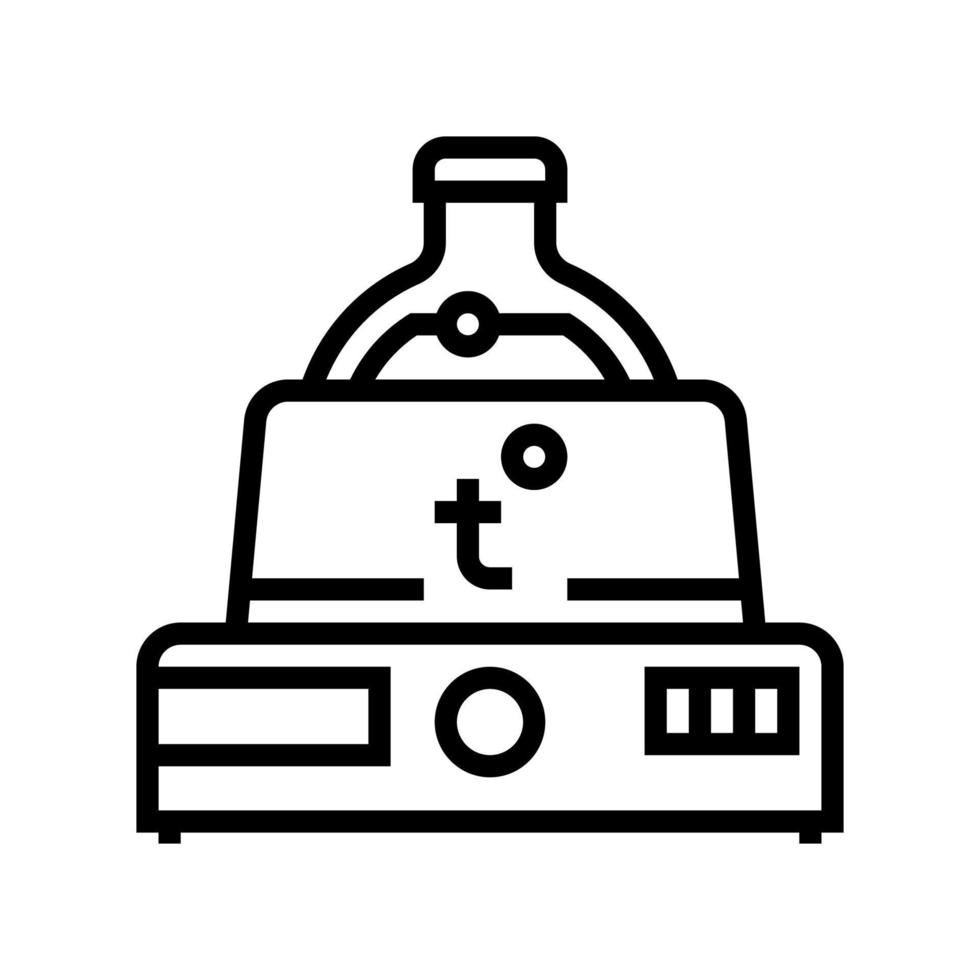 ilustração isolada em vetor de ícone de linha de equipamento de aquecimento de laboratório químico